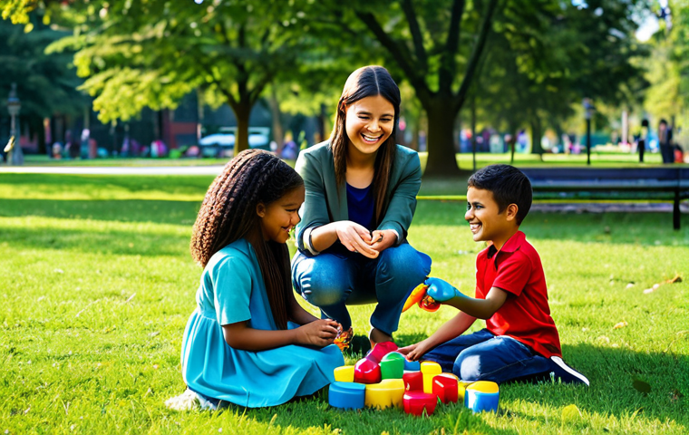 **

"A group of diverse children, fully clothed in modest attire, are happily playing together in a vibrant park setting. They are sharing toys and helping each other. The scene promotes values like honesty, truthfulness, and respect. Safe for work, appropriate content, family-friendly, perfect anatomy, correct proportions, natural pose, well-formed hands, proper finger count, natural body proportions, high quality illustration, professional."

**