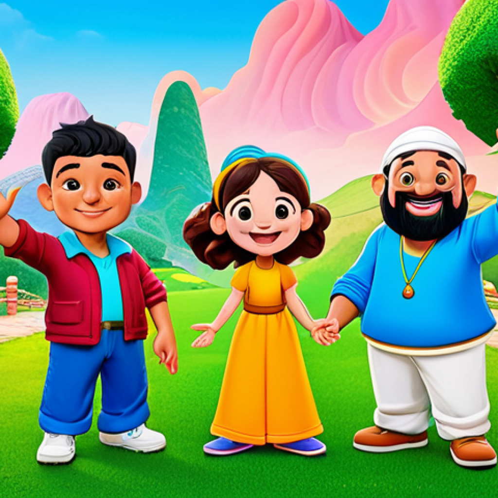 띠띠뽀 Characters**

"Cute cartoon characters of 띠띠뽀 and friends Diesel, Logi, and Genie, fully clothed, playing together in a colorful landscape, happy expressions, safe for work, appropriate content, family-friendly, professional illustration, perfect anatomy, correct proportions, well-formed hands, proper finger count."

**