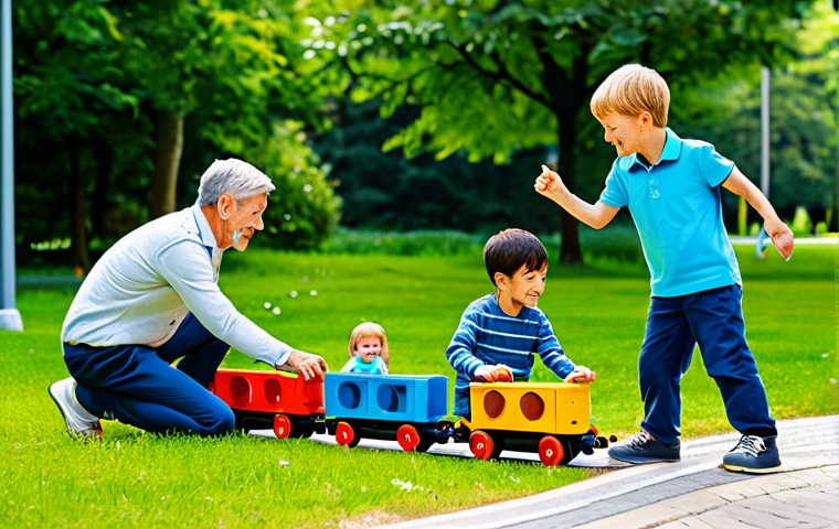 띠띠뽀 팬들을 위한 특별한 콘텐츠 - **

"띠띠뽀 and friends, colorful train characters, playing in a sunny park, fully clothed, safe for wo...
