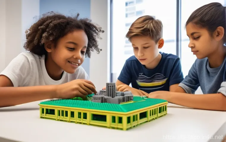 띠띠뽀 3D 프린터 활용 - **Prompt:** A cheerful young boy, approximately 7 years old, with bright eyes, is excitedly standing...