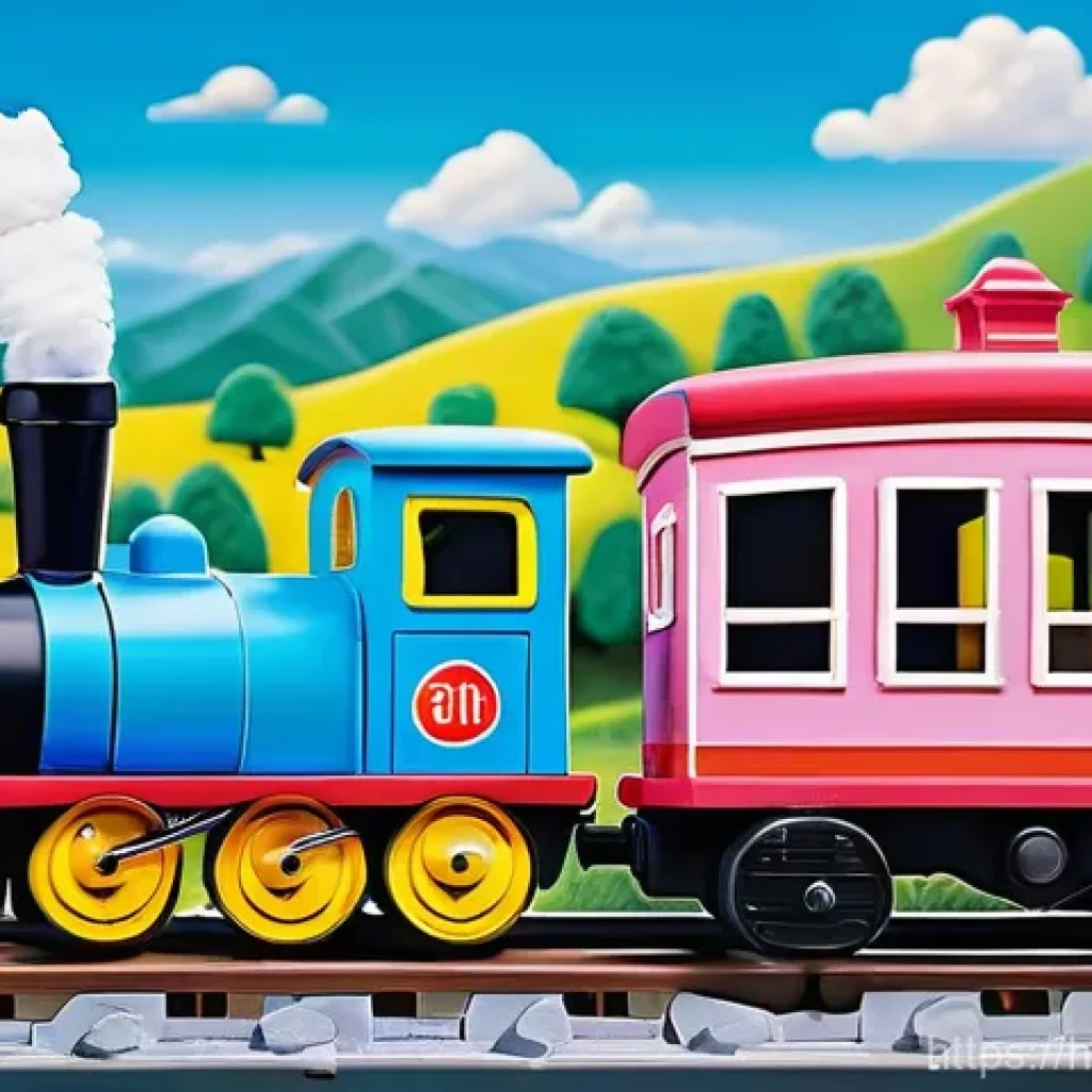 띠띠뽀 방영 중단 위기 사례 - **Prompt:** "A vibrant and joyful scene featuring Titipo, the friendly blue train, along with his fr...