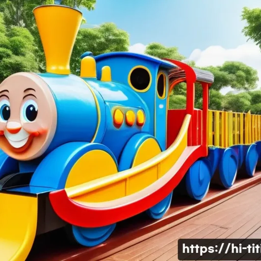 띠띠뽀 무료 스트리밍 정보 - Titipo, the blue train, is depicted with a gentle, smiling face, seemingly 'chugging' alongside a wh...