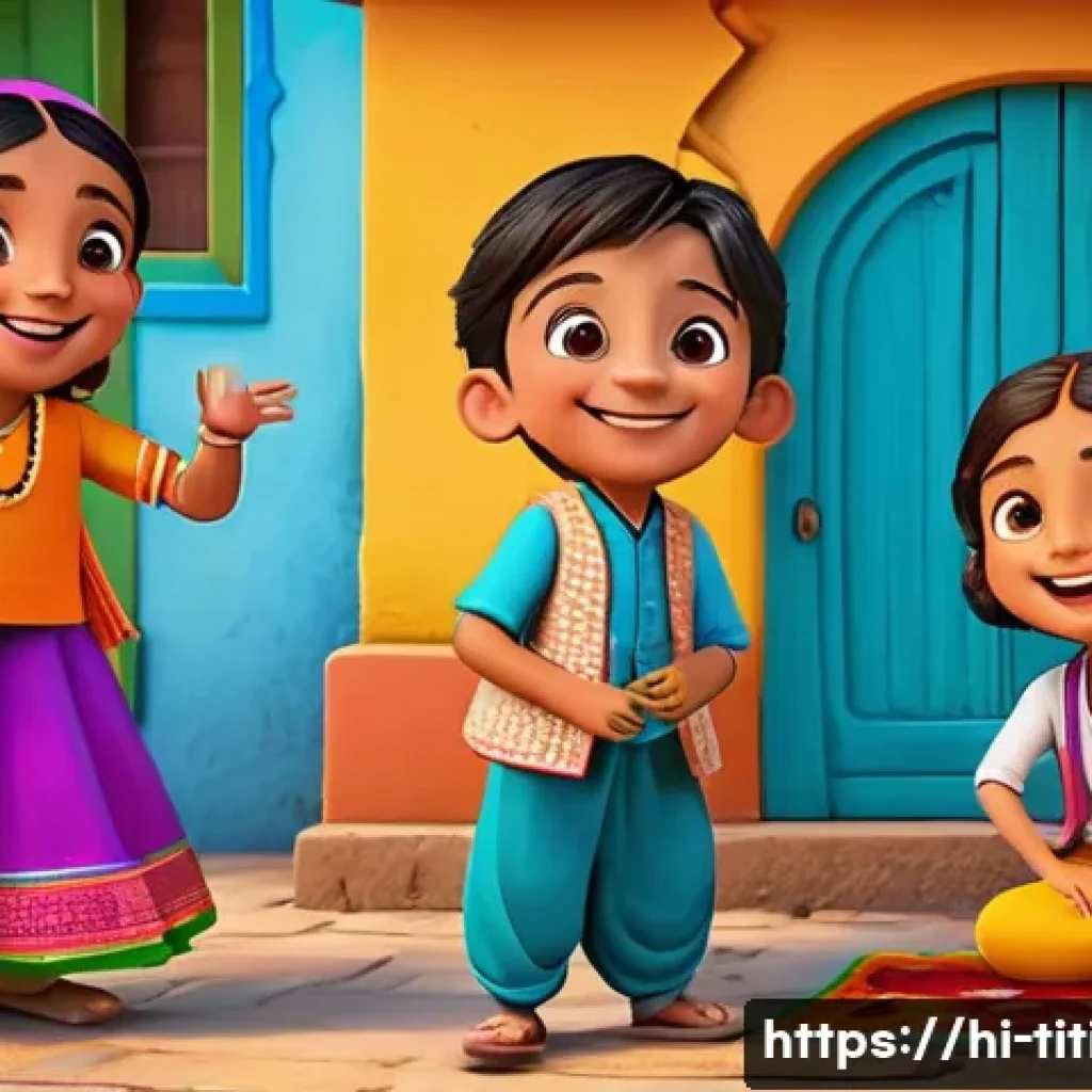 띠띠뽀 시즌4 루머 - A vibrant and colorful animated scene depicting the beloved Hindi children&rsquo;s show "띠띠뽀," featuring i...
