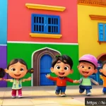 Home 21 띠띠뽀 연관 애니메이션 비교 - A vibrant and colorful animated scene featuring adorable cartoon characters from the children’s educ...