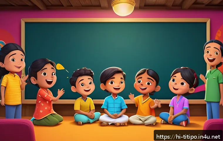 띠띠뽀 글로벌 팬들과의 소통 - A vibrant digital illustration showcasing an interactive live session featuring colorful animated ch...