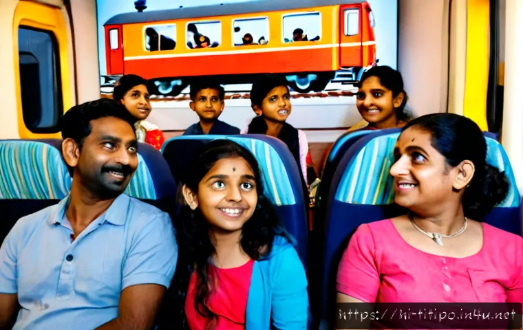 띠띠뽀 애니메이션의 국제적 평가 - Photorealistic modern media review room in Mumbai, a diverse Hindi-speaking Indian family with child...